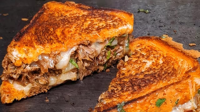 Birria Grilled Cheese & Consome.